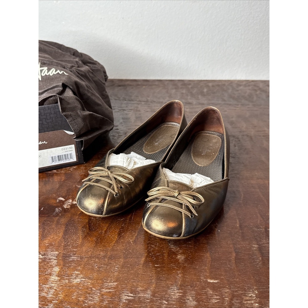 Cole Haan Shoes Womens 10.5 Bronze Metallic Leather Nola Ballet Flats Slip On